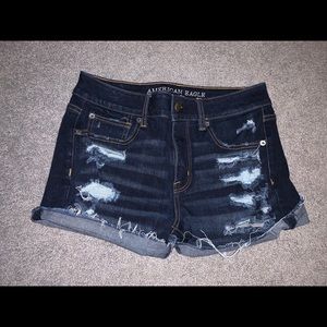 American Eagle High-Rise Distressed Shorts